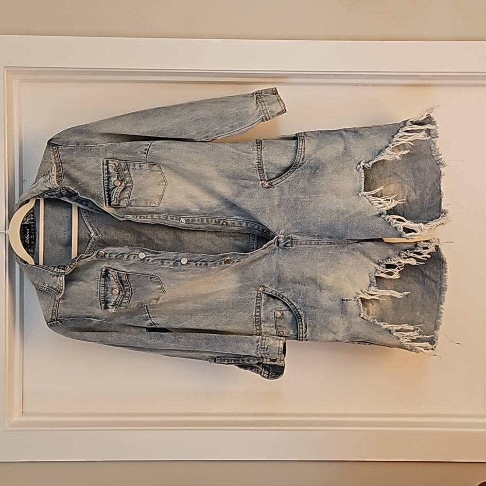 ATHINA DENIM FRINGED JUMPSUIT
